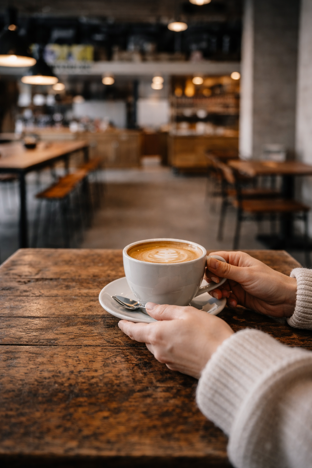 カフェでおしゃれに手元を写した写真